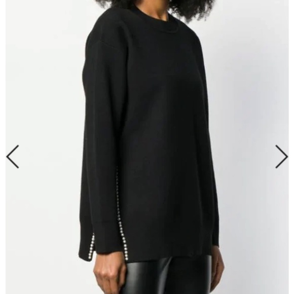 Sandro Pearl Trim Sweater - Sz 0 - Color Black